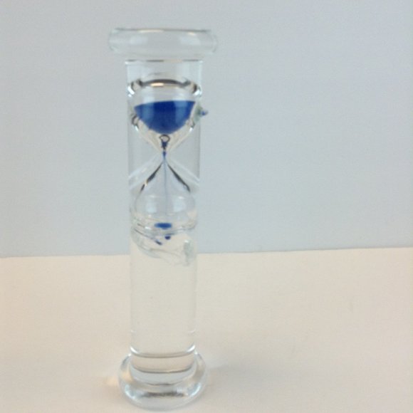 Newton Gravity Five Minute Hourglass Blue Sand Filled Liquid Filled Glass Timer - Picture 11 of 14
